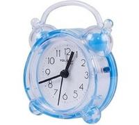 Réveil Analogique Quartz Silencieux Double Cloche Veilleuse - Bleu