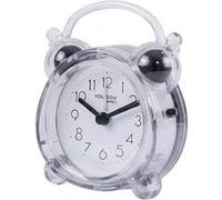 Réveil Analogique Quartz Silencieux Double Cloche Veilleuse - Noir / Transparent