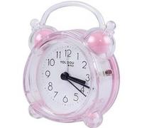 Réveil Analogique Quartz Silencieux Double Cloche Veilleuse - Rose clair Rose clair