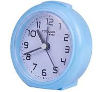 Réveil Analogique Quartz Silencieux Rond Design Minimaliste Veilleuse - Bleu clair