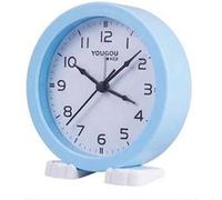 Réveil Analogique Quartz Silencieux sur Pied Design Minimaliste - Bleu clair Bleu clair