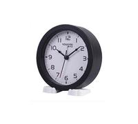 Réveil Analogique Quartz Silencieux sur Pied Design Minimaliste - Noir