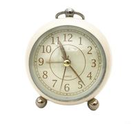 Réveil analogique vintage silencieux en métal sans tic-tac avec fonction veilleuse, fonctionne à piles, table de chevet, décoration de chambre à coucher, bureau, design classique (A)