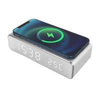 Réveil avec chargeur pour téléphone portable avec rétroéclairage LED | Réveil avec chargeur de téléphone pour chambre à coucher, chevet, maison, table de chevet
