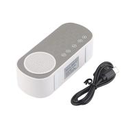Réveil avec enceinte Bluetooth, chargement sans fil, veilleuse réglable, sons naturels, design multifonctionnel, affichage numérique LED et miroir.