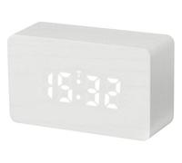 Réveil avec LED blanc Bois blanc