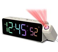 Réveil avec projection au plafond et au mur, réveil numérique avec projecteur à 180°