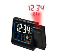 La Crosse Technology WT551 Réveil Radio Piloté avec Projection Ecran Couleurs - Noir