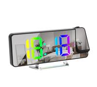 Réveil avec projection pour enfants seniors voyage chevet | Réveil numérique avec température, date, 12/24 heures, luminosité réglable, volume, projecteur numérique rotatif à 180°