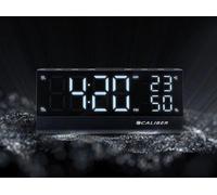 Réveil avec radio - Réveil à deux heures - Écran LED personnalisable - Réveil avec fonction d'éclairage - Surveillance de l'environnement et de la qualité de l'air - Noir - 194 x 81 x 48 mm