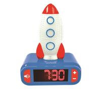 Lexibook Réveil digital veilleuse Space Fusée 3D RL800SPC – 6 effets sonores, écran LCD, Bleu