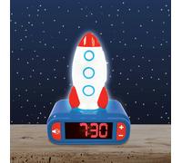Lexibook Réveil digital veilleuse Space Fusée 3D RL800SPC – 6 effets sonores, écran LCD, Bleu