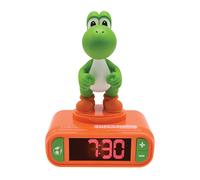 Lexibook, Super Mario, Réveil veilleuse Yoshi, Personnage Lumineux, Choix de 6 alarmes, 6 Effets sonores, Écran rétro-éclairé, Horloge, Snooze, Orange/Vert, RL800NI1