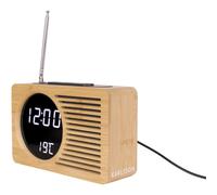 Réveil bambou Karlsson Retro Radio Beige 16x10x4,7 cm