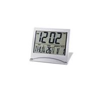 Réveil blanc mini numérique lcd pliable de bureau station météo de température électronique horloge Blanc G