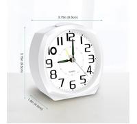 Réveil - Blanc - Numérique 3D - Silencieux - Veilleuse - Snooze