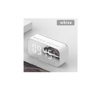 Réveil blanc numérique électronique sans fil bluetooth multifonction réveil miroir lecteur de musique