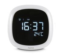 Réveil ""Bora Bora"" avec veilleuse, int. lumin. réglable, USB, blanc