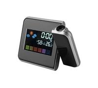 Réveil Calendrier du projecteur météorologiques numériques LED Noir