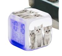Réveil Chat pour , Alarme Chat - Horloge De Table Numérique Cube Réveil Électronique Coloré | Réveil Electronique Coloré, Horloge pour Les Amoureux Des Chats Pour