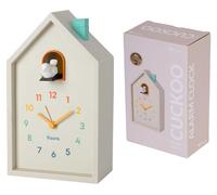 Réveil coucou en forme de maison, multicolore, analogique, avec éclairage et fonction snooze