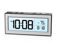 Réveil d'alarme numérique avec température Big LCD Digit Backlit Week Moids Date Snooze Fonction