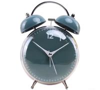 Réveil de chevet sans tic-tac, réveil mécanique - Horloge créative en forme de tambour avec veilleuse douce et mouvement de balayage silencieux, pour chambre à coucher et dortoir d'étudiant (vert)