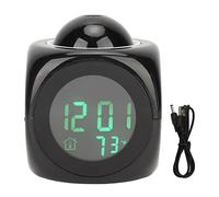 Réveil de Projection, Mini Horloge Numérique à Minuterie Vocale Projecteur à Affichage LED Réveil à Projection avec Câble USB, Réveil à Projection Murale LCD Numérique Affichage de la Température pour