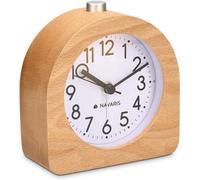 Réveil de table rétro en bois avec alarme et fonction snooze, marron