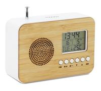 Réveil de Voyage Bamboo,Écran LCD,Radio Intégrée,Fonction Sleep,Affichage Température Intérieure,Fonctionne avec 2 Piles AAA-477320