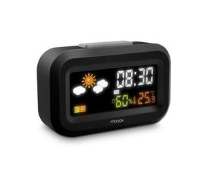 Réveil de voyage multifonctions - calendrier, snooze, météo, affichage MAX/MIN des températures et taux d'humidité du jour