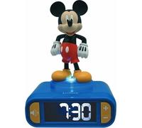 Réveil Digital Mickey 3D, Veilleuse Lumineuse, Effets Sonores, 6 Sonneries d'Alarme, Fonction Snooze