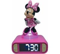 Réveil Digital Minnie 3D, Veilleuse Lumineuse, Effets Sonores, LEXIBOOK, Rose et Noir, Alimentation Pile