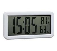 Réveil Digital Moderne avec Thermomètre et Hygromètre 3V Design Minimaliste Blanc Blanc