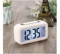 Réveil Digital Réveil Matin, Horloge Numérique Réveil à Pile Silencieux pour Enfants Adultes Grand écran LED Température Calendrier,