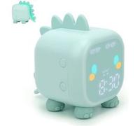 Réveil dinosaure pour entraîneur de sommeil pour enfants avec USB et veilleuse - Vert