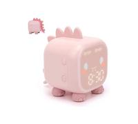 Réveil dinosaure pour enfants FONGWAN avec USB et veilleuse - Rose