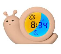 Alecto BC110BE Simon -Reveil Enfant, Reveil Enfant Educatif Jour/Nuit, Horloge Enfant Réveil éducatif pour Enfants - Veilleuse - Escargot, Taupe