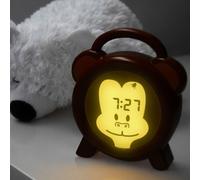 Alecto BC-100 Monkey Reveil Enfant, Reveil Enfant Educatif Jour/Nuit, Horloge Enfant - Réveil éducatif pour Enfants - Veilleuse - Singe, Marron