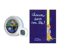 Réveil Enfant Educatif - Jour/Nuit - Musical - Lumineux - 3 Fonctions : Veilleuse, Indicateur & Réveil - Mixte : Fille et Garcon - Secteur ou Pile - Moon 3 en 1 - Blanc & chacun dans son lit