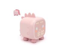 Reveil Enfant Frohud Veilleuse Dinosaure,88*117.52*115.05mm-Rose