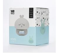 WE Réveil Enfant en Forme de Lapin, Affichage horaire & température, tête en Silicone, Rechargeable avec télécommande