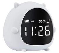 Réveil enfant numérique rechargeable fonction compte à rebours l'affichage de la commande vocale, gris Gris G