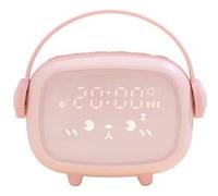 Réveil Enfants Numérique VORMOR Veilleuse Mignon Rechargeable Commande Vocale Rappel de Musique - Rose Rose G