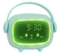 Réveil Enfants Numérique VORMOR Veilleuse Mignon Rechargeable Commande Vocale Rappel de Musique - Vert Vert G