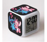 Réveil enfants,ZHMAO Lilo & Stitch Cartoon Enfants Réveil réveil réveil numérique réveil[32]