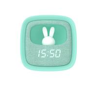 Mobility On Board Réveil et veilleuse Billy Clock Motif Lapin Tissu Cadre Soft-Touch Turquoise