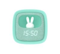 Mobility On Board Réveil et veilleuse Billy Clock Motif Lapin Tissu Cadre Soft-Touch Turquoise