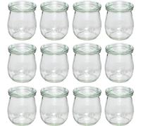 Réveil Fraîcheur, Verres avec couvercle en verre - Capacité : 220 ml - Forme de Tulipe - Lot de 12