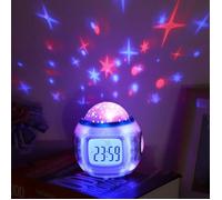 Réveil Garçons et Filles avec Projecteur d'Étoiles Musical, Lumière LED Veilleuse, Idée Cadeau Enfant